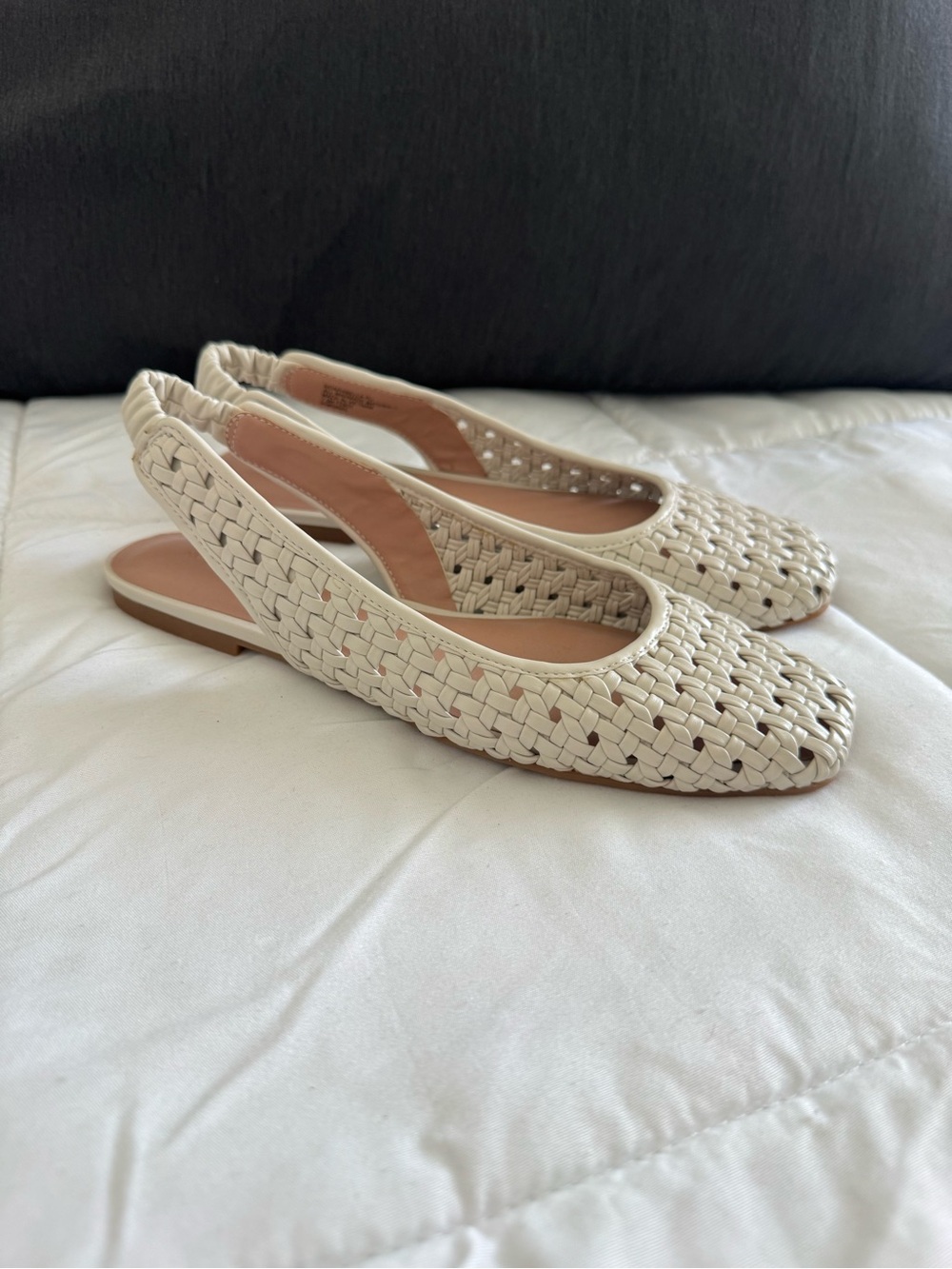 Nordstrom NWT Woven Slingback Flats in Cream